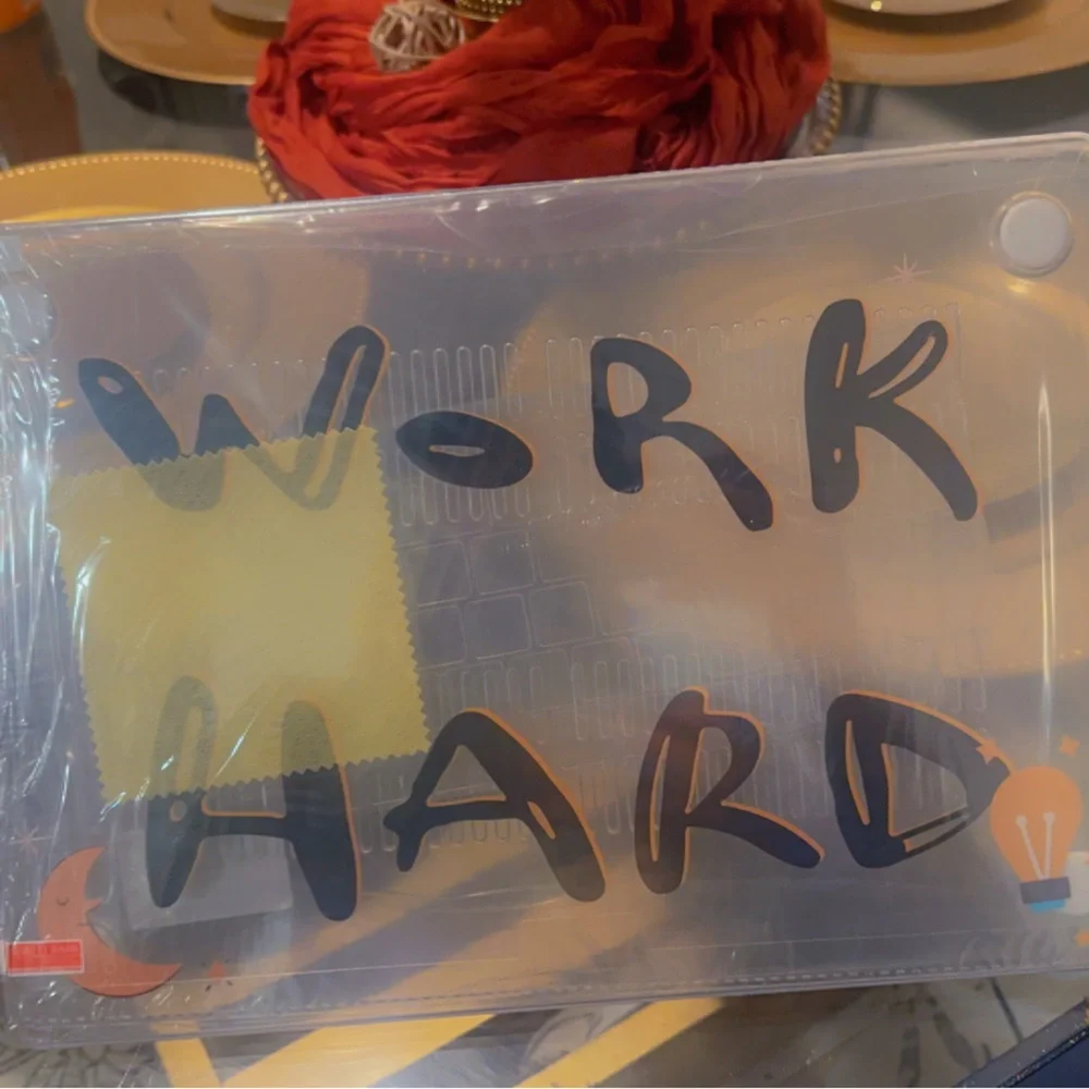 Apple Laptop Sleeve - Transparent with Black and Orange Accents